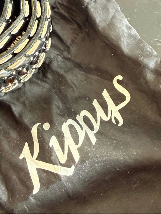 Vtg Kippy’s Size 36 Black Leather Western Belt Amber Swarovski Crystal Studded main image 8